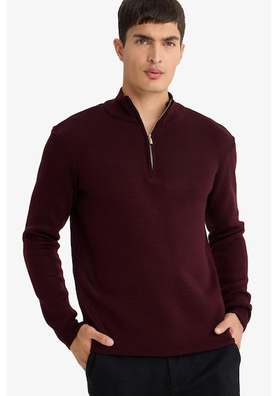 Defacto Standart Fit Normal Kesim Dik Yaka Yarım Fermuarlı Basic Düz Triko Kazak A5184AX24AU Bordo Defacto Standart Fit Normal Kesim Dik Yaka Yarım Fermuarlı Basic Düz Triko Kazak A5184AX24AU Bordo