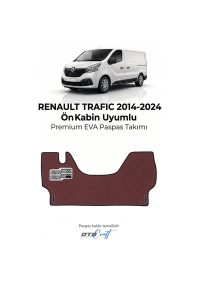 Otocraft Renault Trafic 2014-2024 Uyumlu Bordo 3d Havuzlu Eva Ön Kabin Paspası Tek Parça Araca Özel