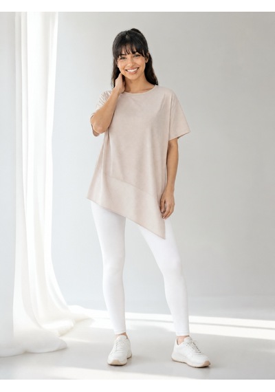 Nealirsanall.com Kadın Penye Oversize Tunik - Asimetrik Kesim Salaş Tişört Siyah