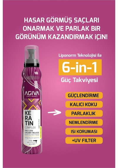 Keratin Pro Care Saç Şekillendirici Onarıcı Ve Isı Koruyucu Saç Köpüğü