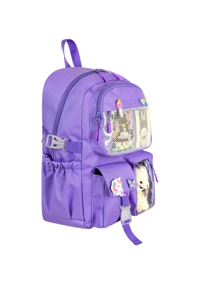 Waddell Kawaii Kore Tarzı Aksesuarlı İlkokul Sırt Ve Beslenme Çantası Lila 25002 Lila