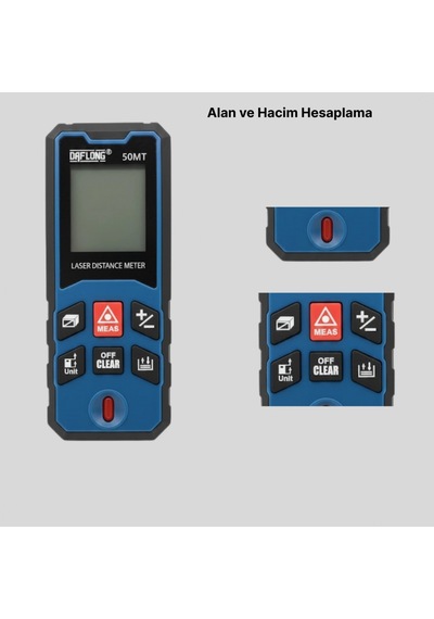 50 Mt Dijital Lazer Mesafe Ölçer Hassas Ölçüm Cihazı Ev Ve İnşaat Kullanımı