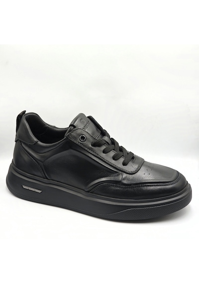 Greyder 64821 6k Siyah Hakiki Deri Erkek Casual Sneaker Ayakkabı