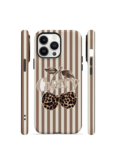 Velvoria Valestra Cherry Leopar Apple iPhone Uyumlu 14 Pro Darbe Korumalı Kılıf Valestra Select - Cherry Leopar