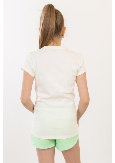 Brz Kids Palmiye Baskılı Kız Çocuk T-shirt-ekru Ekru