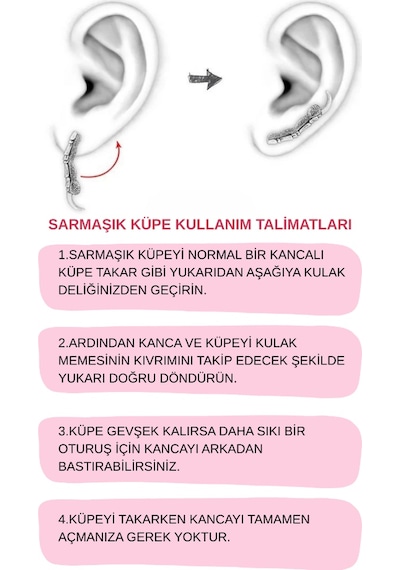 925 Ayar Rodyum Gezegen Yatay Sarmaşık Gümüş Küpe Re10207 Gümüş