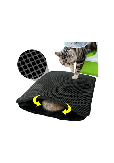 Kedi Tuvalet Önü Kum Toplayıcı Temizleyici Elekli Gri Paspas 3877 Diğer