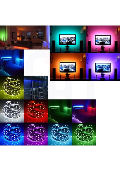 Renkli Şerit Led Kendinden Trafolu Renk Değiştiren Kumandalı Rgb (535339776)