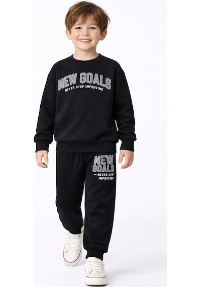 Beka Kids Erkek Çocuk Siyah Baskılı İki İplik Rahat Eşofman Takımı Çok Renkli Beka Kids Erkek Çocuk Siyah Baskılı İki İplik Rahat Eşofman Takımı Çok Renkli