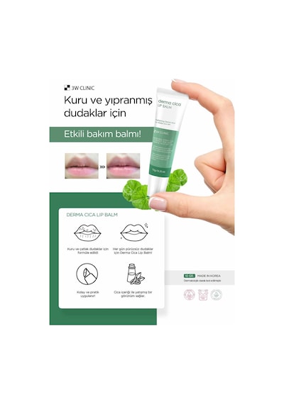 3w Clınıc Yoğun Nemlendirici Cica Dudak Nemlendirici Bakım Balmı Derma Cica Lip Balm