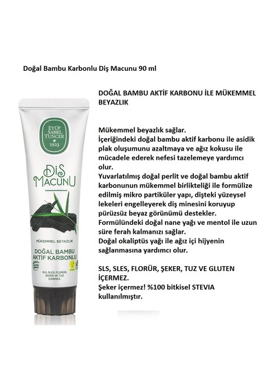 Eyüp Sabri Tuncer İngiliz Karbonatlı, Aktif Karbonlu Diş Macunları, 90 Ml, H-pro Hijyen Beyazlatma