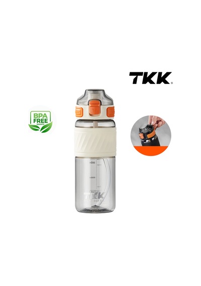Tkk T1025 Çift Kullanım Pipetli/rahat İçim Beyaz Tritan Matara 600ml