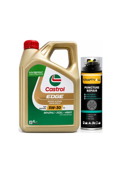 Castrol Edge 5W-30 Motor Yağı 4 L + Lastik Tamir Kiti 400 ML