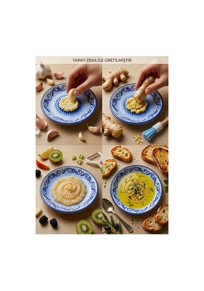 Bsg Design Seramik Sarımsak Ve Zencefil Rende Tabağı 13 Cm - El Yapımı Çini Rende - 945353340 Diğer
