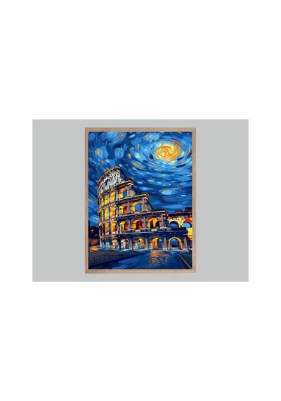 Poster Ahşap Çerçeveli Dekoratif Tablo Çok Renkli - 869083869 Çok Renkli