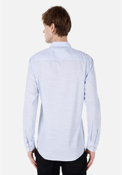 Colin's Colins Regular Fit Shirt Neck Düz Erkek Mavi Roll-up Gömlek Cl1058567 Q1.v1 Lbl Açik Mavi