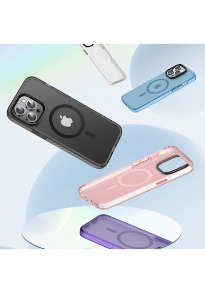 Apple Uyumlu iPhone 14 Pro Max Kılıf Mat Arka Yüzey Wireless Şarj Özellikli Zore Locik Kapak Siyah