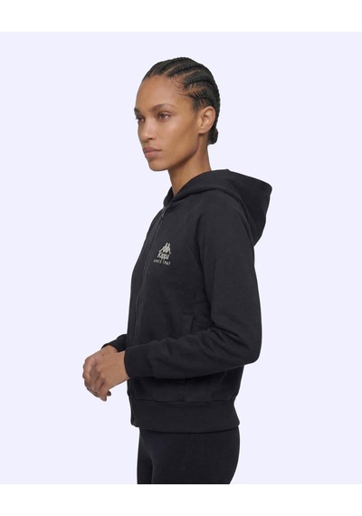 Kappa Milas Full Zip Kadın Siyah Regular Fermuarlı Eşofman Üstü