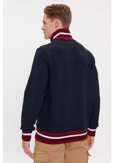 Tommy Hilfiger Ön Fermuarlı Erkek Sweat Lacivert