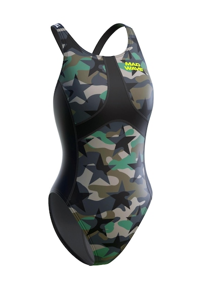 Madwave Mad Wave M1460-20 - Kadın Antichlor Criss Cross Yüzücü Mayo Koyu Yeşil
