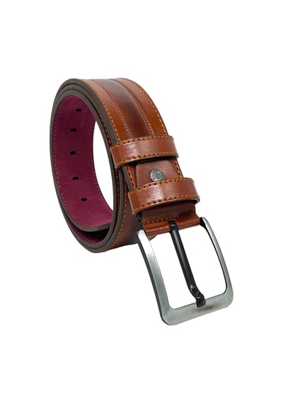 Süzer Deri Taba Suni Deri Dikişli Model 4.5 Cm.lik Spor Kot Kemer - 4523-61-22ks Taba