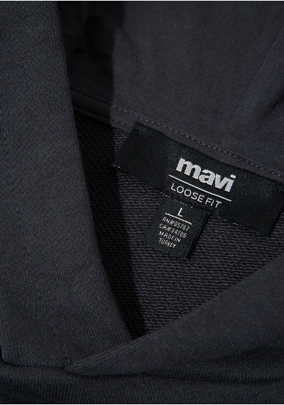 Mavi - Mavi Jeans Nakışlı Kapüşonlu Antrasit Sweatshirt 0s10545-70087 Antrasit
