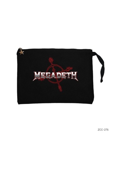 Zepplin Giyim Megadeth Cryptic Siyah Clutch Astarlı Cüzdan / El Çantası