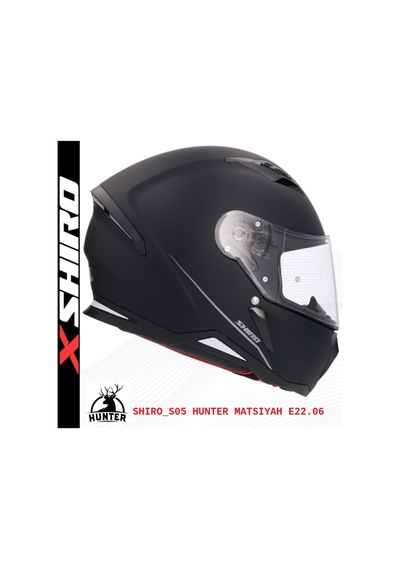 Shiro Fullface Hunter M.C Motosiklet Kaskı Kapalı Siyah
