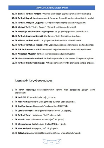Yapay Zeka İle Tyt Tarih Güncel Müfredat