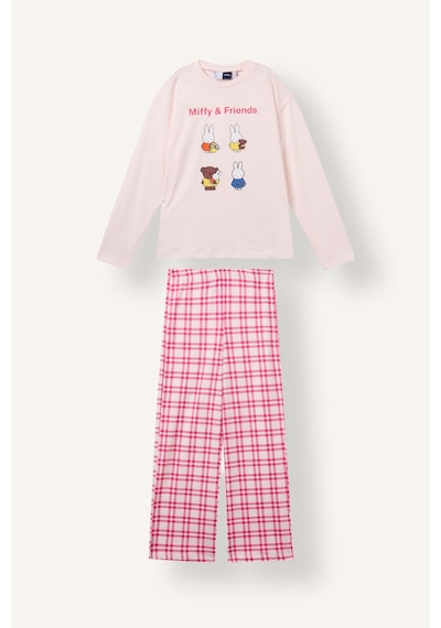 Defacto Miffy Lisanslı Ekose Desenli 2li Pijama Takımı Kız Çocuk I3891a826aupn435 Pembe-pn435