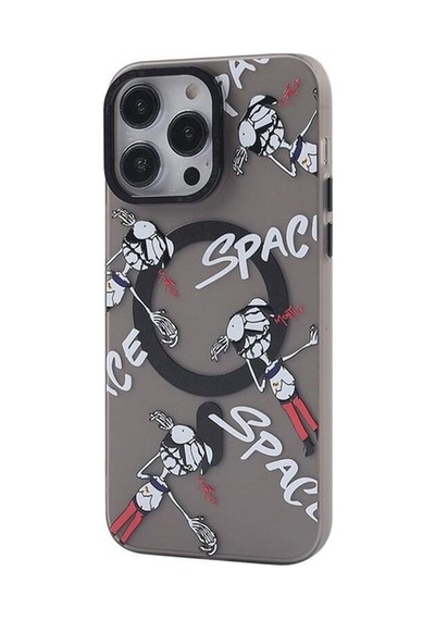 Apple İphone 12 Pro Max Kılıf Apollo Magneticsafe Desenli Kapak - Apollo Siyah