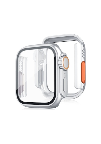 Apple Watch 44mm Watch 49mm Kasa Dönüştürücü Ve Ekran Koruyucu - Gümüş