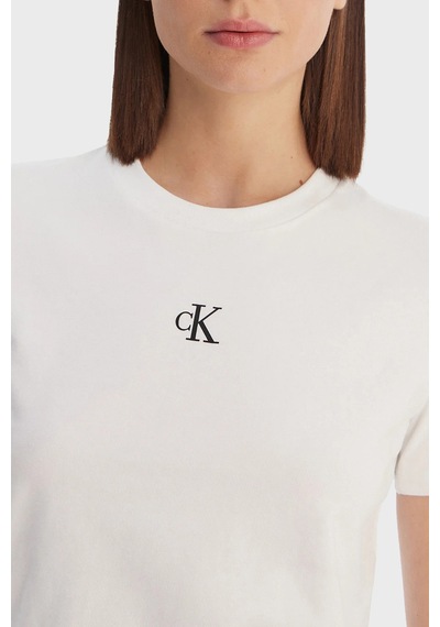 Calvin Klein Bayan T Shirt Lv047ab213 Yaf Beyaz BEYAZ