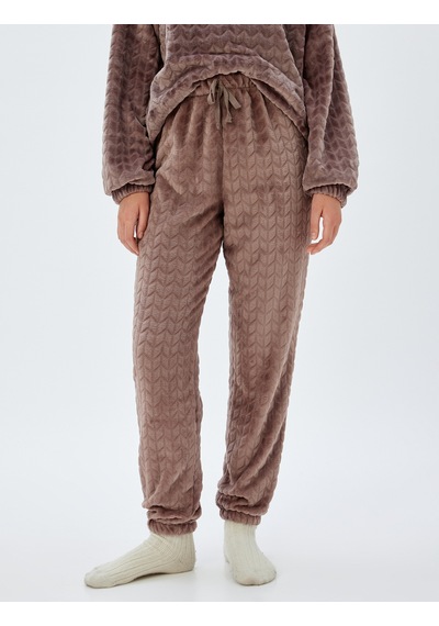 Koton Polar Pijama Altı Beli Bağlamalı Lastikli Rahat Kalıp Vizon 5wlk40113mk Vizon