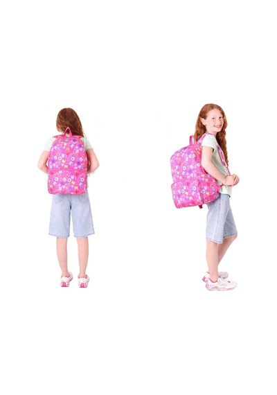 Kaukko Brokar Kalp Ve Kaukko Baskılı Pembe Kız Çocuk Okul Çantası Ve Kalemlik Seti Pembe