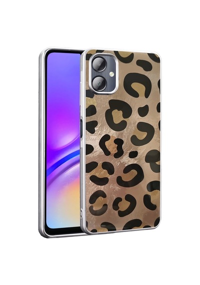 Galaxy Uyumlu A06 Kılıf Desenli Zore Mep Kapak Gold Leopar
