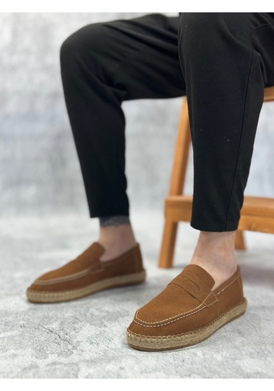 Ba0359 Boa Doğal Deri Tozu Bağcıksız Kauçuk El Yapımı Espadril Taban Taba Renk Erkek Ayakkabı Taba Ba0359 Boa Doğal Deri Tozu Bağcıksız Kauçuk El Yapımı Espadril Taban Taba Renk Erkek Ayakkabı Taba