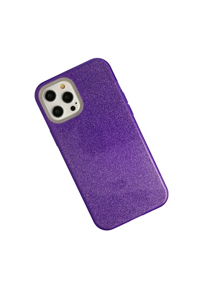 Newface - 635 - İphone 12 Pro Max Kılıf Simli Katmanlı Silikon - Edntrend - - Mor