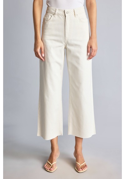 Defacto %100 Pamuk Culotte Üç Cepli Paça Ucu Kesik Detaylı Gabardin Pantolon I4116ax26hswt32 Beyaz-wt32