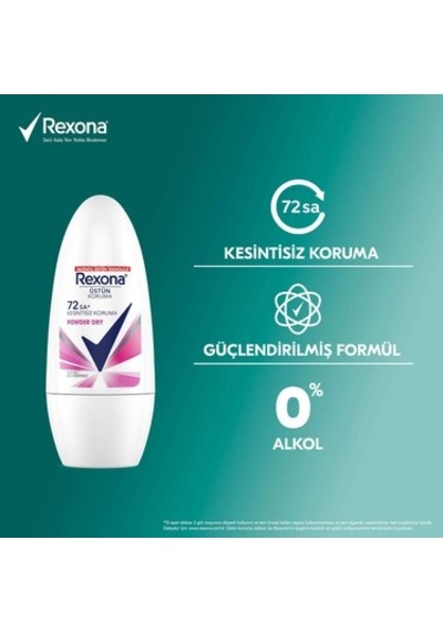 50 Ml Powder Dry Kadın Roll On Deodorant, 72 Saat Koruma