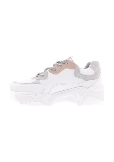 Dgn 65131-22y Kadın Mega Kalın Taban Ön Yüzü Sim Detaylı Sneakers Ayakkabı Beyaz