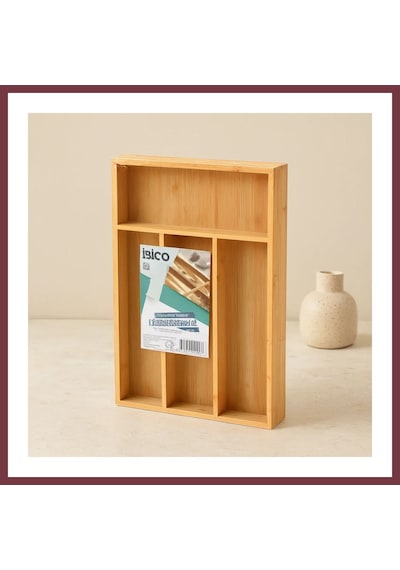 Storeşahin Bambu Çekmece Kaşıklık 22.4x33 Cm - 4 Bölmeli Çok Amaçlı Organizer Shn0720