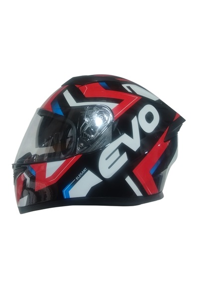 Evo Elegant Kapalı Kask Güneş Vizörlü - Yeni Nesil Ece 22.06 Sertifikalı - Siyah Kırmızı Beyaz Siyah - Kırmızı - Beyaz