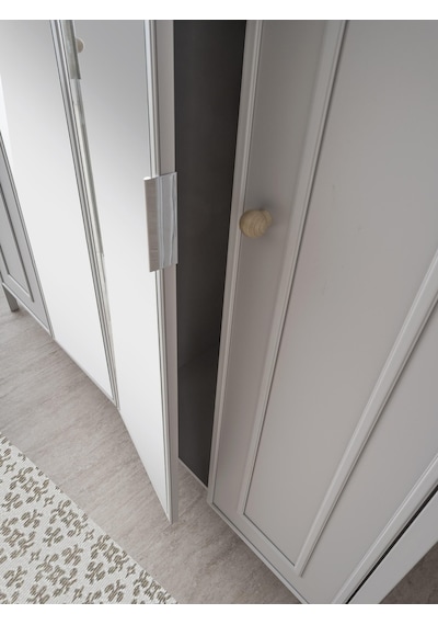 Yakamoz Sis Gri 4 Kapaklı Elbise Dolabı Gardırop 173x56x201cm