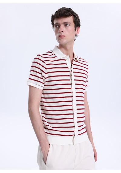 Discovery Expedition Beyaz - Kırmızı Erkek Relaxed Fit Gömlek D6sm-gml3831 Bordo