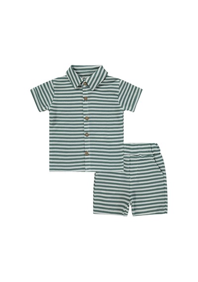 Civil Baby Çizgili 6-18 Ay Takım - Yeşil Çam Yeşili