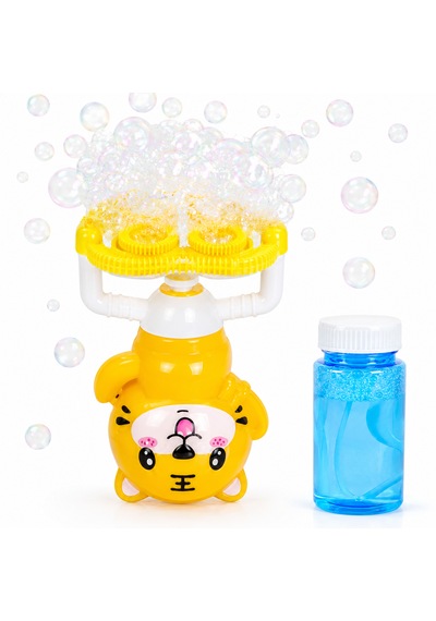Kaplan Figürlü Otomatik Köpük Tabancası Bubble Gun Sarı