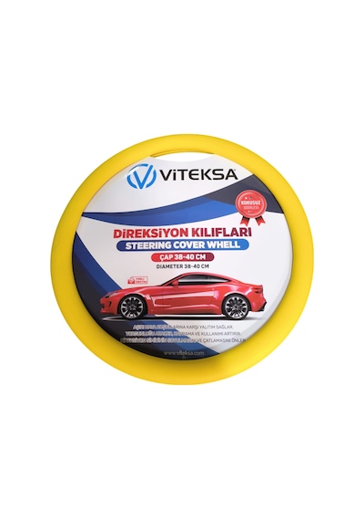 Lüks Kokusuz Silikon Direksiyon Kılıfı Sarı