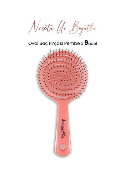 Nascita Professional Üç Boyutlu Oval Saç Fırçası Pembe X 9 Adet 0