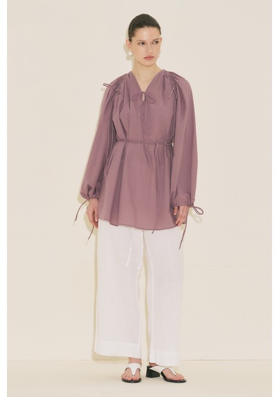 Manuka Bağlama Detaylı Tunik Pembe Ss26tnk00003-78 Pembe